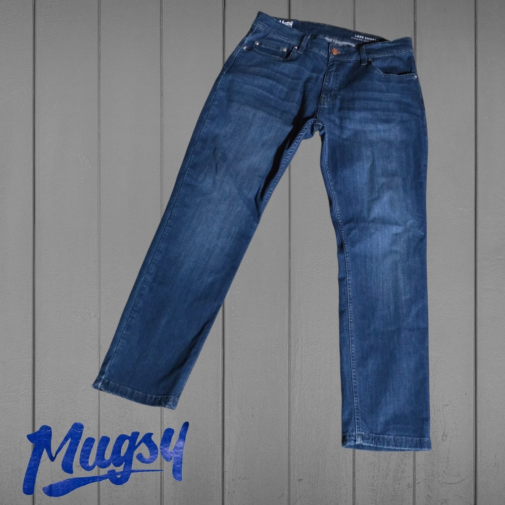 Mugsy Mens Lake Shores Stretch Denim Slim Straight Jeans Blue 32x29